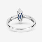 1.44 Carat Genuine Blue Sapphire and White Diamond 14K White Gold Ring