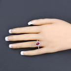 1.73 Carat Genuine Ruby and White Diamond 14K Yellow Gold Ring