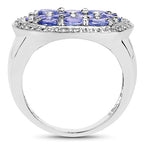 1.70 Carat Genuine Tanzanite .925 Sterling Silver Ring