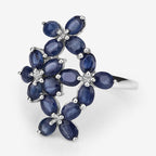 3.40 Carat Genuine Blue Sapphire .925 Sterling Silver Ring