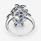 3.40 Carat Genuine Blue Sapphire .925 Sterling Silver Ring