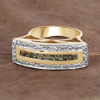 1.08 Carat Genuine Green Sapphire .925 Sterling Silver Ring