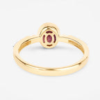 1.00 Carat Genuine Ruby and White Diamond 14K Yellow Gold Ring