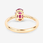 1.43 Carat Genuine Ruby and White Diamond 14K Yellow Gold Ring