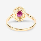 1.83 Carat Genuine Ruby and White Diamond 14K Yellow Gold Ring