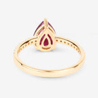 1.68 Carat Genuine Ruby and White Diamond 14K Yellow Gold Ring