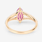 1.58 Carat Genuine Ruby and White Diamond 14K Yellow Gold Ring