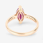 1.51 Carat Genuine Ruby and White Diamond 14K Yellow Gold Ring
