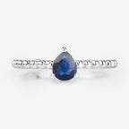 0.50 Carat Genuine Blue Sapphire 14K White Gold Ring
