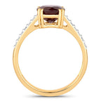 2.20 Carat Genuine Ruby and White Diamond 14K Yellow Gold Ring