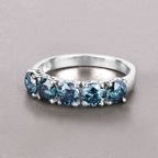 1.22 Carat Genuine Blue Diamond 14K White Gold Ring