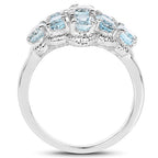 3.24 Carat Genuine Blue Topaz .925 Sterling Silver Ring