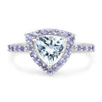 1.41 Carat Genuine Aquamarine & Tanzanite .925 Sterling Silver Ring