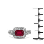 1.52 Carat Glass Filled Ruby and White Topaz .925 Sterling Silver Ring