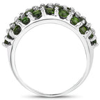 5.04 Carat Genuine Chrome Diopside .925 Sterling Silver Ring