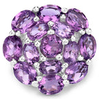 9.28 Carat Genuine Amethyst .925 Sterling Silver Ring