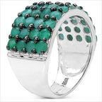 2.99 Carat Genuine Emerald .925 Sterling Silver Ring