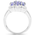 1.19 Carat Genuine Tanzanite .925 Sterling Silver Ring