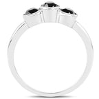 1.16 Carat Genuine Black Diamond .925 Sterling Silver Ring