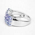 2.55 Carat Genuine Tanzanite .925 Sterling Silver Ring