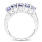 2.55 Carat Genuine Tanzanite .925 Sterling Silver Ring