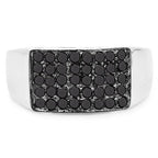 0.43 Carat Genuine Black Diamond .925 Sterling Silver Ring