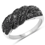 0.35 Carat Genuine Black Diamond .925 Sterling Silver Ring