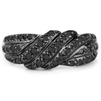 0.35 Carat Genuine Black Diamond .925 Sterling Silver Ring