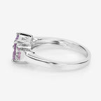 0.96 Carat Genuine Pink Sapphire  .925 Sterling Silver Ring