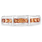 1.08 Carat Genuine Orange Sapphire .925 Sterling Silver Ring
