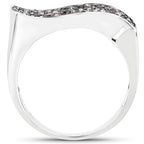 0.21 Carat Genuine Champagne Diamond .925 Sterling Silver Ring