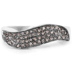 0.21 Carat Genuine Champagne Diamond .925 Sterling Silver Ring