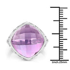 8.40 Carat Genuine Amethyst .925 Sterling Silver Ring