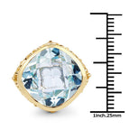 12.79 Carat Genuine Blue Topaz .925 Sterling Silver Ring