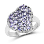 1.63 Carat Genuine Tanzanite .925 Sterling Silver Ring