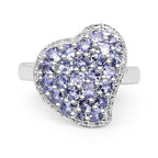 1.63 Carat Genuine Tanzanite .925 Sterling Silver Ring