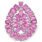 8.10 Carat Genuine Ruby .925 Sterling Silver Ring