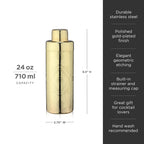 Art Deco Cocktail Shaker in Gold