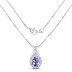 2.46 Carat Genuine Tanzanite and White Topaz .925 Sterling Silver 3 Piece Jewelry Set (Ring, Earrings, and Pendant w/ Chain)