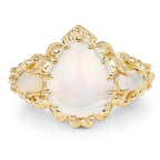 14K Yellow Gold Plated 3.26 Carat Genuine Ethiopian Opal .925 Sterling Silver Ring