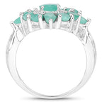 2.37 Carat Genuine Emerald .925 Sterling Silver Ring