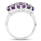 5.44 Carat Genuine Amethyst .925 Sterling Silver Ring