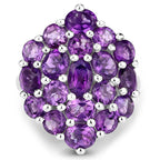 5.44 Carat Genuine Amethyst .925 Sterling Silver Ring
