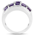 2.80 Carat Genuine Amethyst .925 Sterling Silver Ring