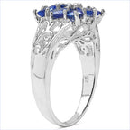 1.65 Carat Genuine Tanzanite .925 Sterling Silver Ring