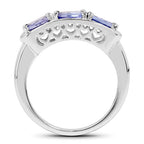 1.32 Carat Genuine Tanzanite .925 Sterling Silver Ring