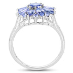 2.43 Carat Genuine Tanzanite .925 Sterling Silver Ring