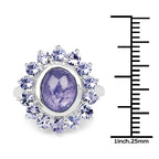 3.76 Carat Genuine Tanzanite .925 Sterling Silver Ring