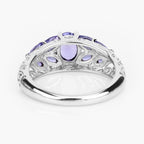 1.63 Carat Genuine Tanzanite .925 Sterling Silver Ring