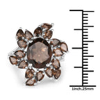 5.69 Carat Genuine Smoky Quartz .925 Sterling Silver Ring